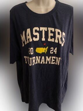 Masters Navy Short Sleeve Tournament Tee with Yellow Graphic
